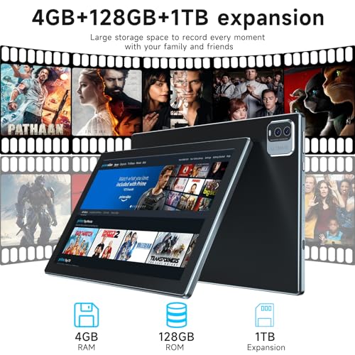 10 Inch 2 in 1 Tablet with Keyboard, 8 GB+128 GB+1 TB, Black L96682