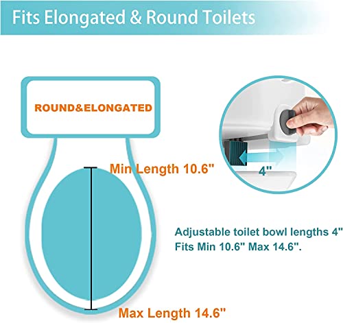 Grey+White 5 Inch Raised Toilet Seat with Handles J11631