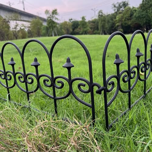 Black Plastic Garden Fence 13 inch High 10 Pack Q960760