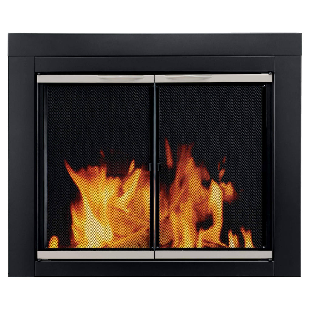 Black Small Fireplace Glass Door L937