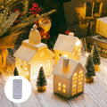 7 Pcs Christmas Porcelain Village Tabletop Figurine LED House Decorations J40535