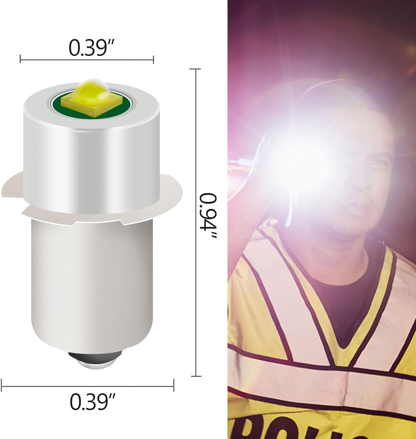 3 Pack White LED Flashlight Bulb P13.5S PR2 3W 3V 4.5V 6V Replacement Set L965
