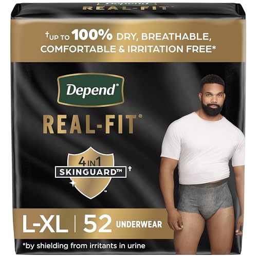Disposable Incontinence Underwear for Men, Grey, Small/Medium, 20 Count U8926