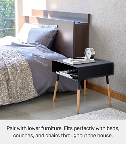 White Side Table with Storage Shelf W28866