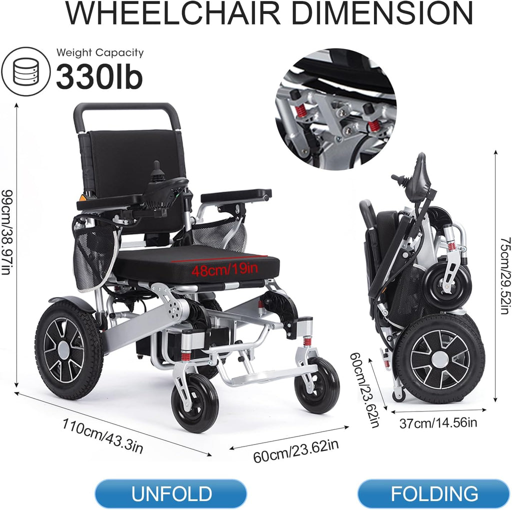Lightweight Foldable Aluminium Alloy Electric Wheelchair A854