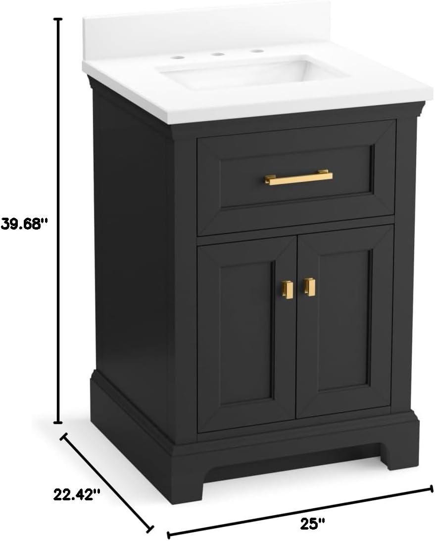 24 in. Bathroom Vanity Cabinet with Sink and Quartz Top J7126