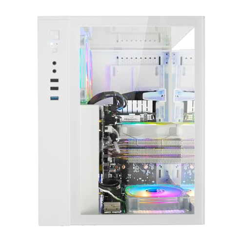 White Gaming PC Desktop with Ryzen 5 5500, GeForce RTX 3050 6GB, 16GB DDR4, 1TB NVME SSD E7660