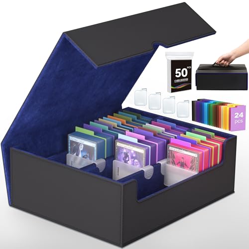 4-Row Trading Card Storage Box with 50 Sleeves & 24 Dividers H51891