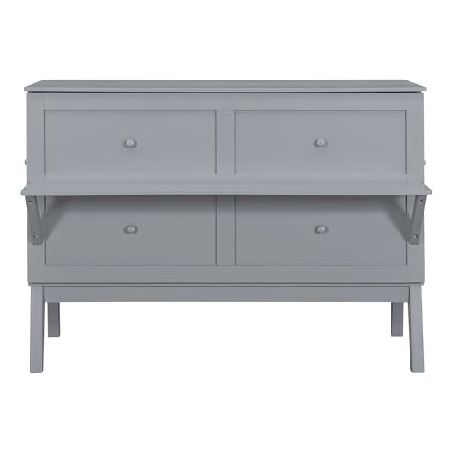 Gray Queen Size Wood Murphy Bed Z3345