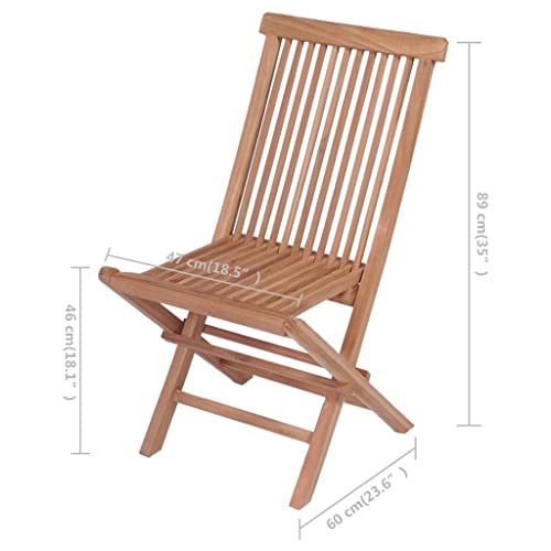 Folding Patio Chairs Set of 4 Solid Teak Wood Y642