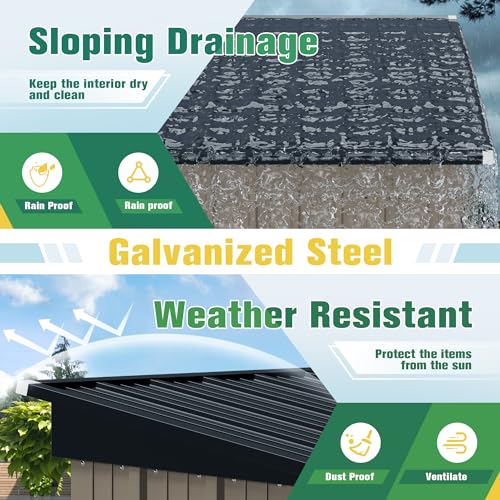 5 x 3 FT Waterproof Metal Garden Storage Shed W920