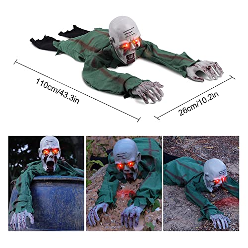 Scary Climbing Zombie Skeleton with Glowing Red Eyes and Creepy Sound R458773