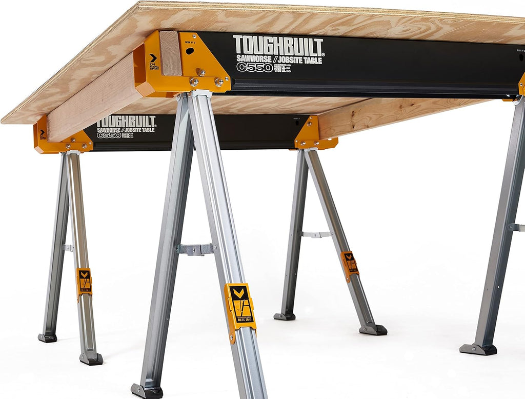 Folding Sawhorse/Jobsite Table, 100% High Grade Steel, 41.5-Inch W150