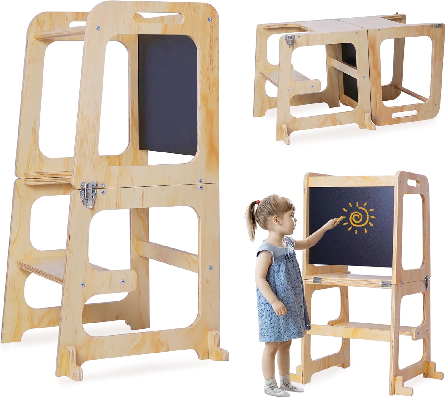 3-in-1 Toddler Standing Tower with Safety Rail T834