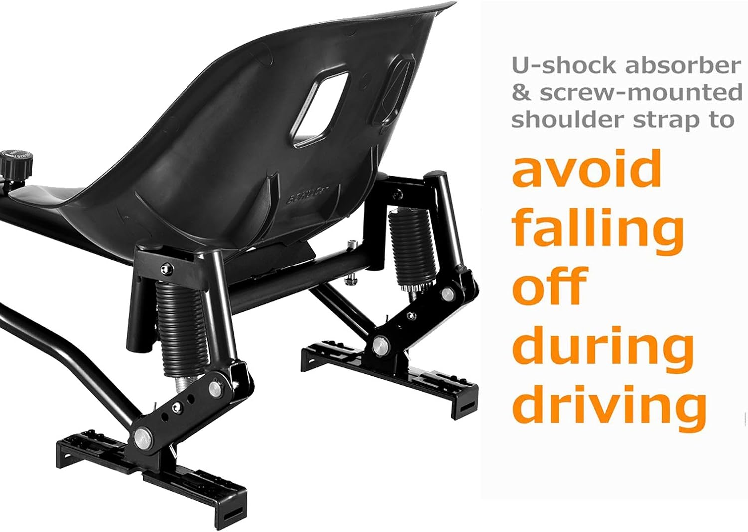 Black Hoverboard Seat Attachment with Off-Road Tire O373