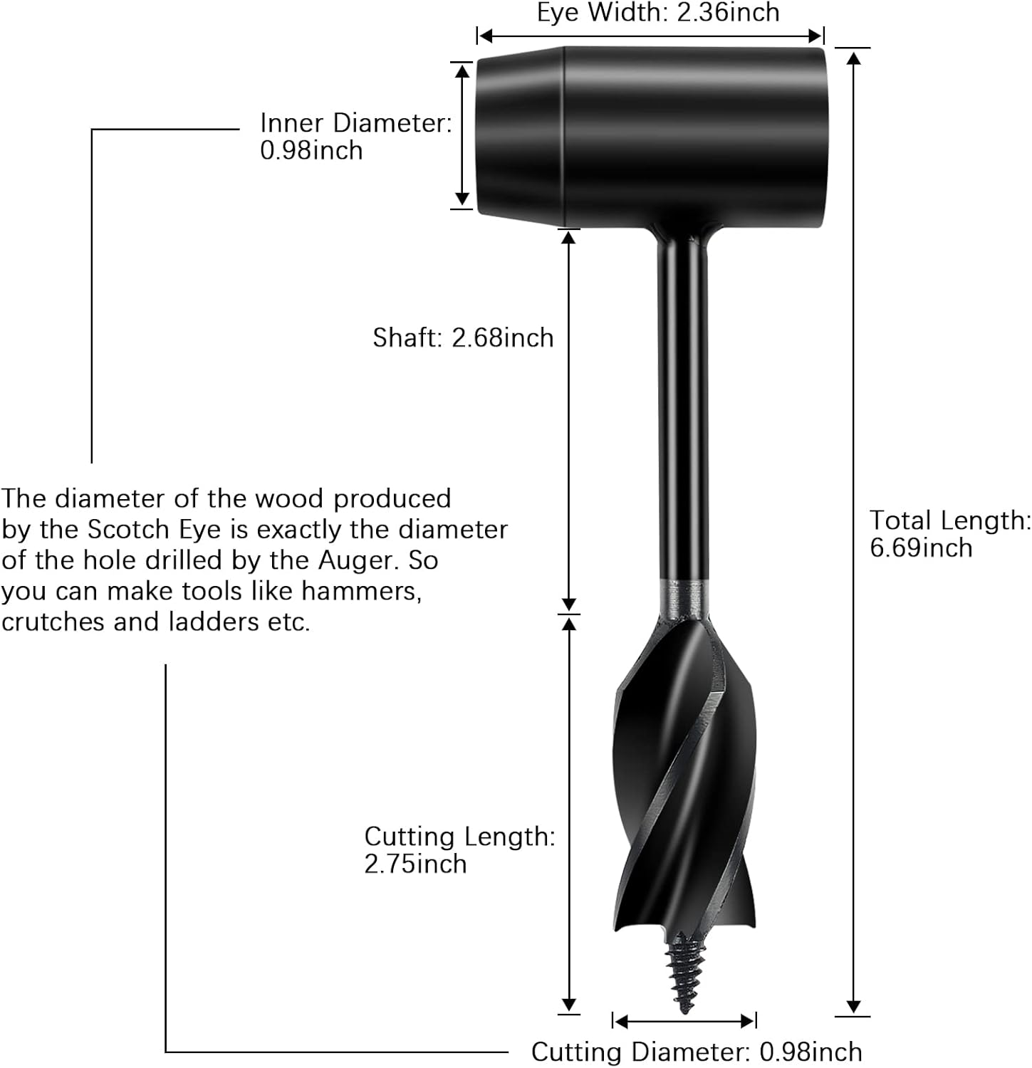 Brown Leather Case Hand Auger Wrench I5931