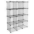12-Cube Black Metal Wire Storage Organizer E503683