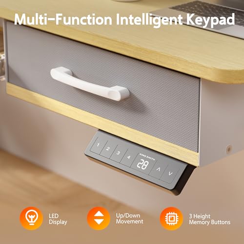 48x24 Inches Electric Standing Desk with 2 Drawers, Height Adjustable, Oak W48203