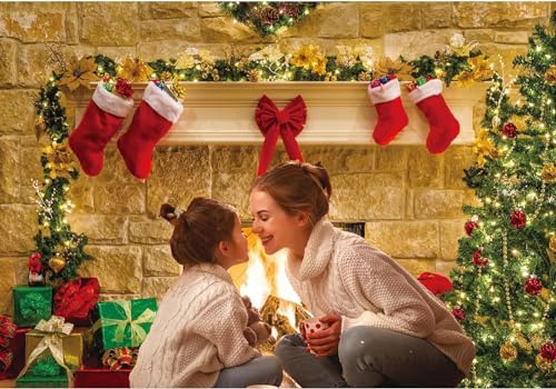 7x5ft Christmas Fireplace Theme Backdrop for Photography Y553553