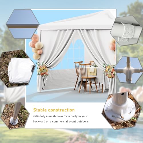 White 10x30 Heavy Duty Party Tent with 7 Removable Sidewalls Y49961