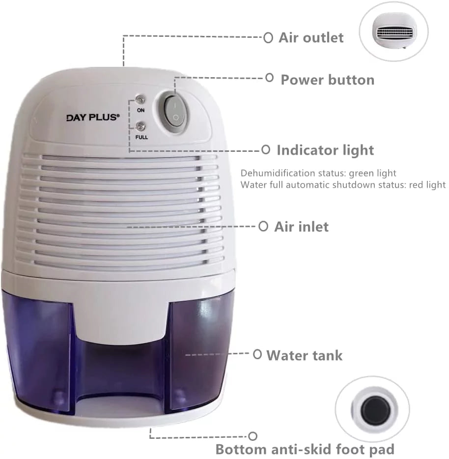 Electric Mini Dehumidifier, 215 SQ ft, Auto Shut-Off R49406