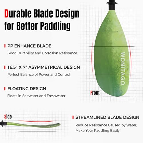 Adjustable Kayak Paddles with Alloy Shaft and PP Blade T7807