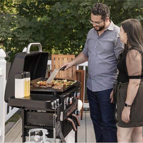 28 inch Black Stainless Steel Gas Griddle with Hood T3977