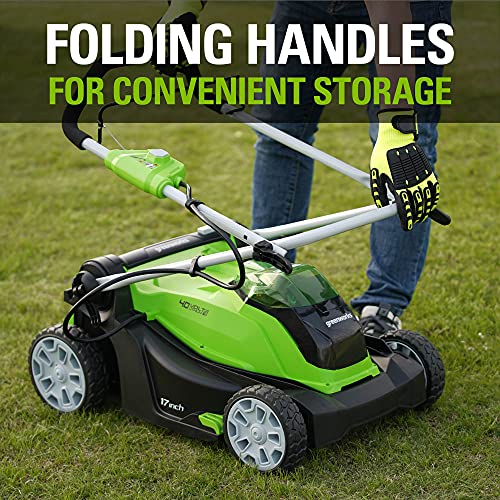 40V 17" Cordless Push Lawn Mower with 4.0Ah Battery and Charger B10733