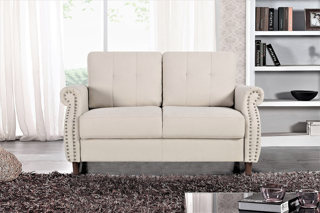 Beige Loveseat and Sofa O401582