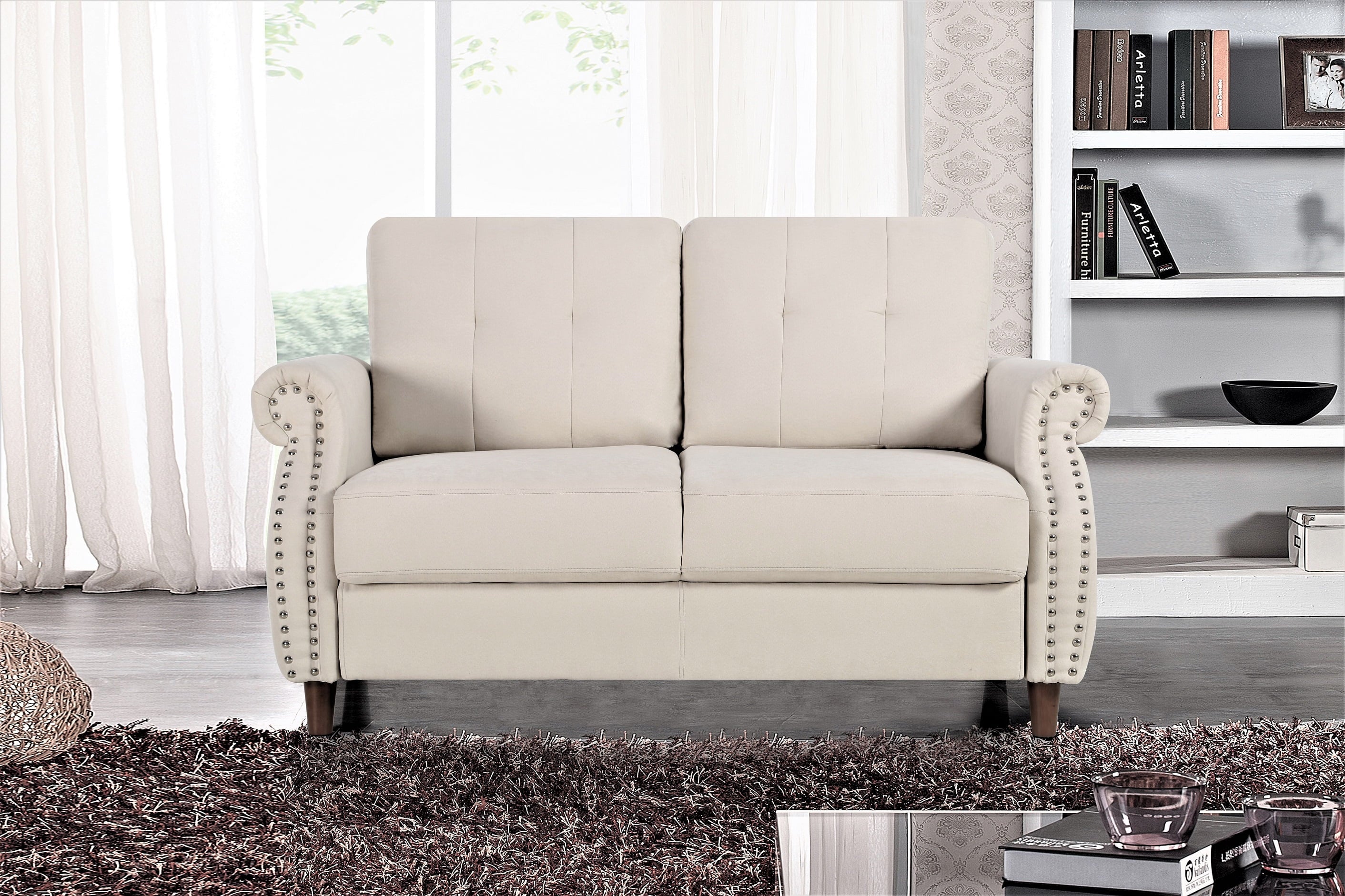 Beige Loveseat and Sofa O401582
