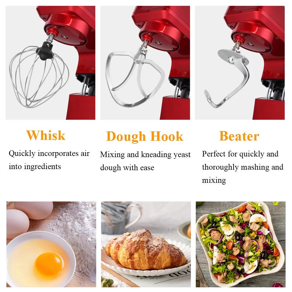 7.5Qt 660 Watts Red Tilt-Head Stand Mixer Z429