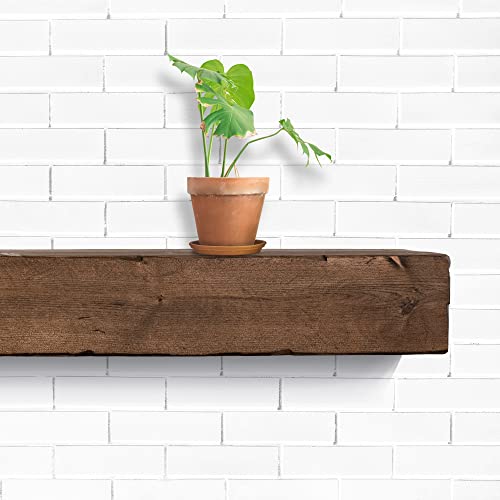 Rustic Real Wood Floating Mantle Shelf X25031