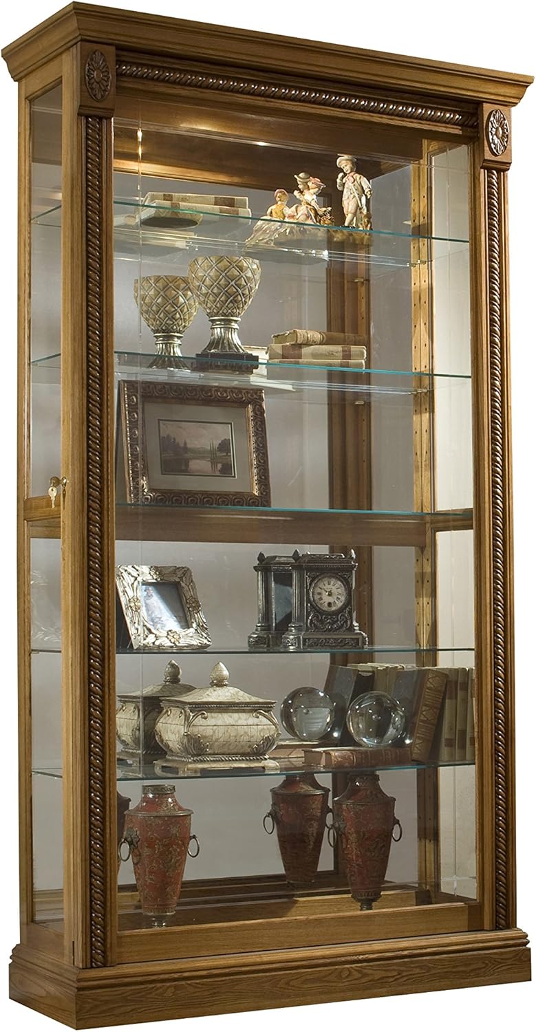 Medium Brown Two Way Sliding Door Curio M668