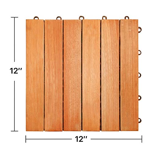 8-Slat Acacia Hardwood Interlocking Deck Tile R5873