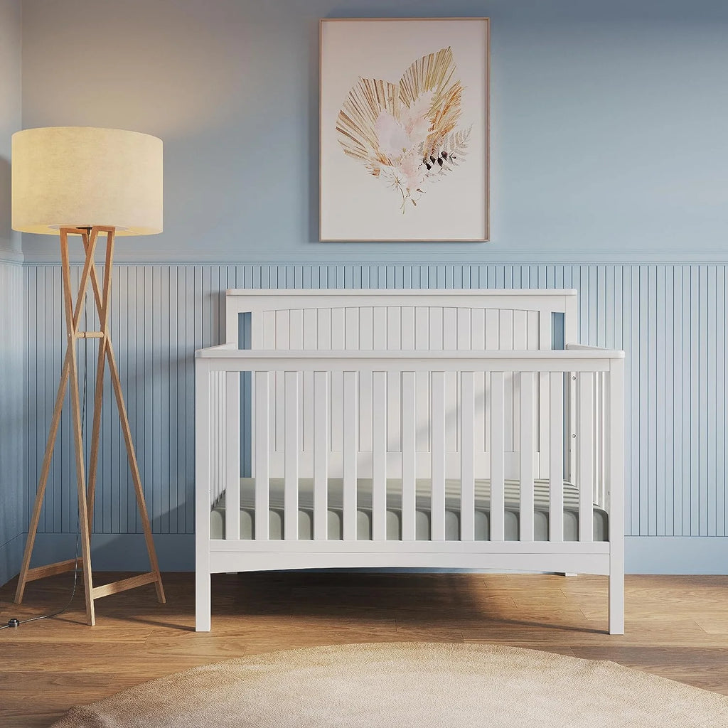 4-in-1 Convertible Crib, Matte White S920