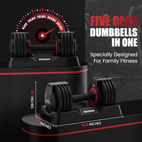 Adjustable Dumbbell 25LB Single Dumbbell Weight with Non-Slip Handle R843054
