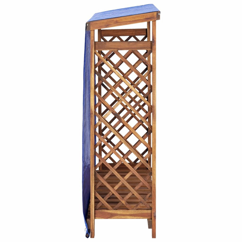 Firewood Storage Shed Solid Acacia Wood R26677