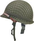 WWII US Army M1 Helmet Metal Steel Shell Replica with Net Canvas Chin Strap Cat Eye Band N267360